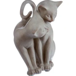 Statuette Couple chats - résine - H16 - 8 cm - Modèle A / Chats assis- Atmosphera