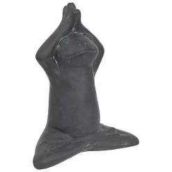 Statuette d'extérieur grenouille Lia gris H18cm en ciment- Multicolore- Atmosphera