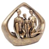 Statuette famille dorée vieillie 21cm