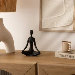 Statuette femme - résine - H22 cm - Noir- Atmosphera
