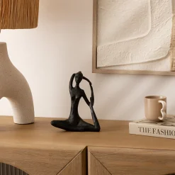 Statuette femme - résine - H22 cm - Noir- Atmosphera