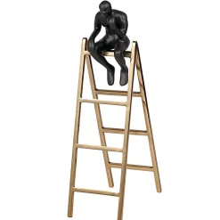 Statuette homme sur échelle 20x11x38cm