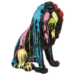 Statuette Lion - noir - 46x60 cm - Atmosphera