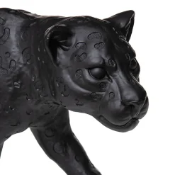 Statuette léopard - résine - noir - H28 cm - Atmosphera