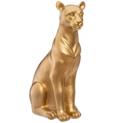 Statuette panthère - résine - doré - H23 cm - Atmosphera