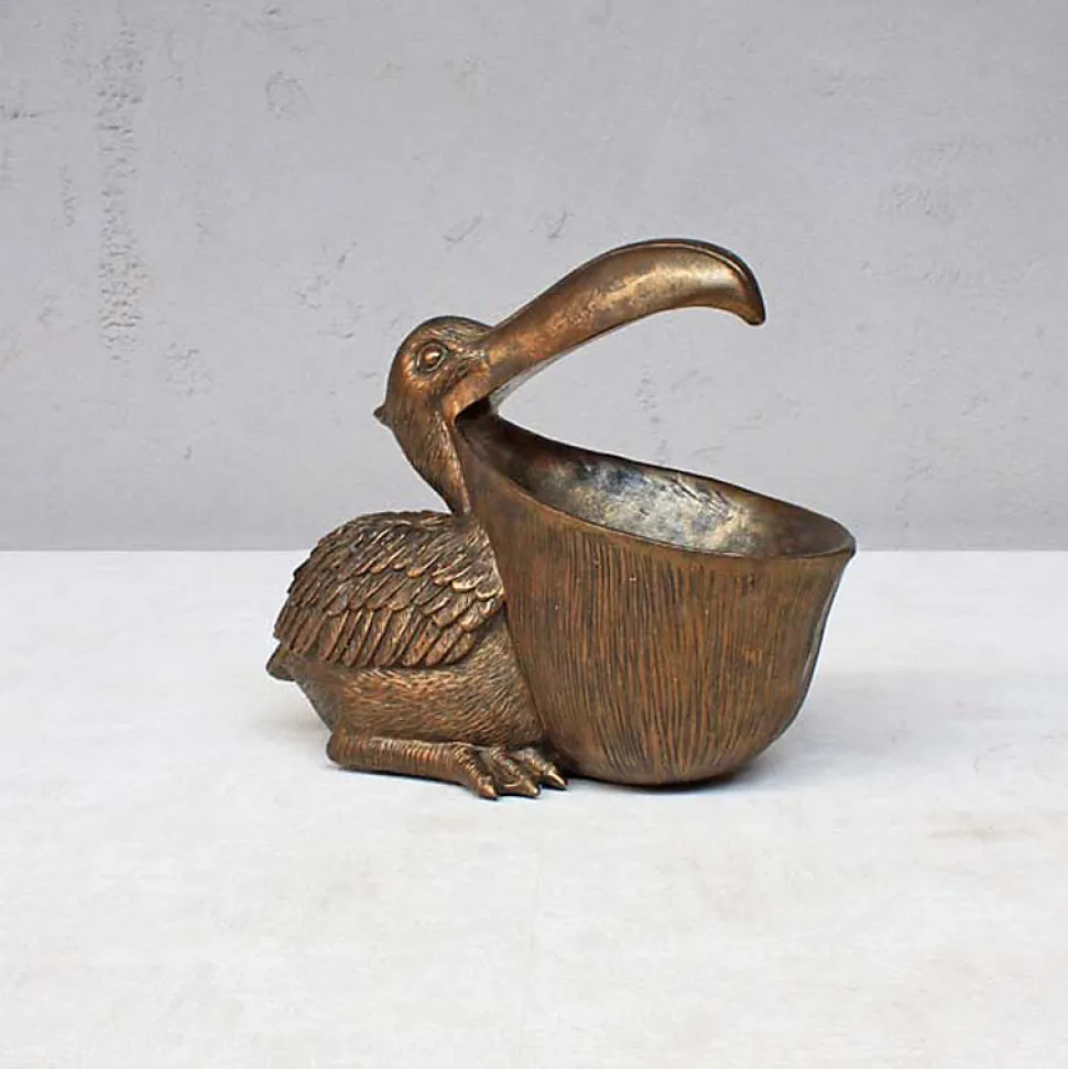 Statuette pélican résine 19x11x23cm