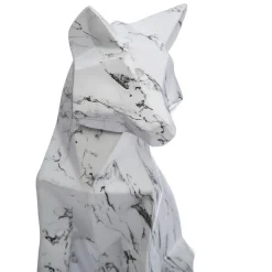 Statuette renard - résine - blanc - H25 - 5 cm - Atmosphera