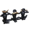 Statuette singe - résine - noir - H17 - 5 cm - Atmosphera