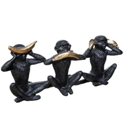 Statuette singe - résine - noir - H17 - 5 cm - Atmosphera