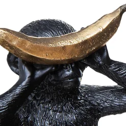 Statuette singe - résine - noir - H17 - 5 cm - Atmosphera