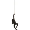 Statuette singe suspendu Safari - résine - blanc - H39 - 5 cm - Noir- Atmosphera