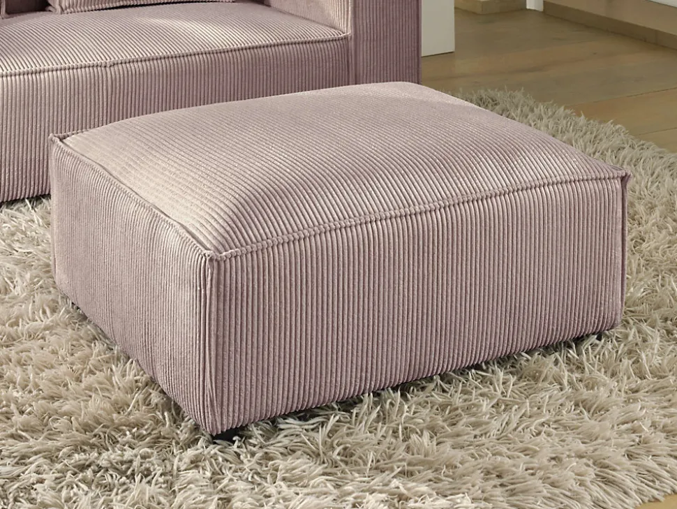 Stella - pouf en velours côtelé - style contemporain - Lisa Design