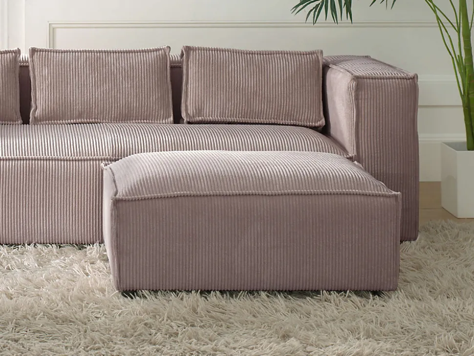 Stella - pouf en velours côtelé - style contemporain - Lisa Design