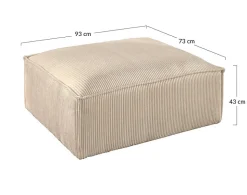 Stella - pouf en velours côtelé - style contemporain - Lisa Design