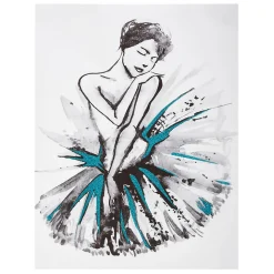 Sticker Danseuse - 30x40 cm - Bleu- Atmosphera