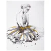 Sticker Danseuse - 30x40 cm - Doré- Atmosphera