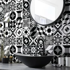 Sticker Mural Carrelage adhésif Cuisine Salle de Bain - 24 STICKERS CARRELAGES AZULEJOS AGNES - 24stickers15x15cm