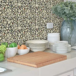 Sticker Mural Carrelage adhésif Cuisine Salle de Bain - 24 STICKERS CARRELAGES TERRAZZO OMBRIE - 24stickers15x15cm