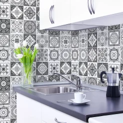 Sticker Mural Carrelage adhésif Cuisine Salle de Bain - 24 STICKERS CARRELAGES AZULEJOS TALIHA - 24stickers15x15cm