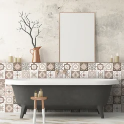 Sticker Mural Carrelage adhésif Cuisine Salle de Bain - 24 STICKERS CARRELAGES AZULEJOS HÉLÉORNA - 24stickers15x15cm