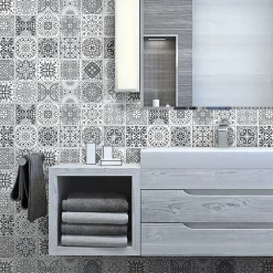 Sticker Mural Carrelage adhésif Cuisine Salle de Bain - 24 STICKERS CARRELAGES AZULEJOS YASMINE - 24stickers15x15cm