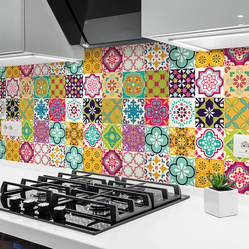 Sticker Mural Carrelage adhésif Cuisine Salle de Bain - 24 STICKERS CARRELAGES AZULEJOS CUSTODIO - 24stickers15x15cm