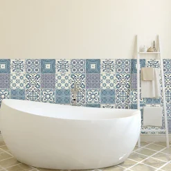 Sticker Mural Carrelage adhésif Cuisine Salle de Bain - 24 STICKERS CARRELAGES AZULEJOS LAURENZO - 24stickers15x15cm