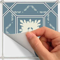 Sticker Mural Carrelage adhésif Cuisine Salle de Bain - 24 STICKERS CARRELAGES AZULEJOS LAURENZO - 24stickers15x15cm