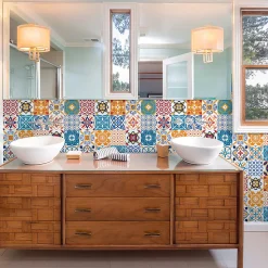 Sticker Mural Carrelage adhésif Cuisine Salle de Bain - 24 STICKERS CARRELAGES AZULEJOS JUVENALO - 24stickers15x15cm