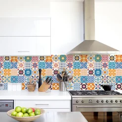 Sticker Mural Carrelage adhésif Cuisine Salle de Bain - 24 STICKERS CARRELAGES AZULEJOS JUVENALO - 24stickers15x15cm