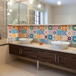 Sticker Mural Carrelage adhésif Cuisine Salle de Bain - 24 STICKERS CARRELAGES AZULEJOS JUVENALO - 24stickers15x15cm