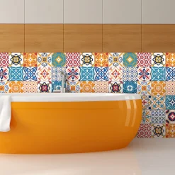 Sticker Mural Carrelage adhésif Cuisine Salle de Bain - 24 STICKERS CARRELAGES AZULEJOS JUVENALO - 24stickers15x15cm