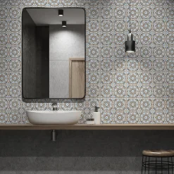 Sticker Mural Carrelage adhésif Cuisine Salle de Bain - 24 STICKERS CARRELAGES AZULEJOS CÉLESTINA - 24stickers15x15cm