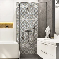 Sticker Mural Carrelage adhésif Cuisine Salle de Bain - 24 STICKERS CARRELAGES AZULEJOS CÉLESTINA - 24stickers15x15cm