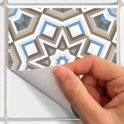 Sticker Mural Carrelage adhésif Cuisine Salle de Bain - 24 STICKERS CARRELAGES AZULEJOS CÉLESTINA - 24stickers15x15cm