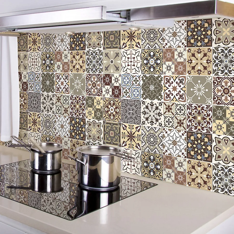 Sticker Mural Carrelage adhésif Cuisine Salle de Bain - 24 STICKERS CARRELAGES AZULEJOS JAVIERNA - 24stickers15x15cm