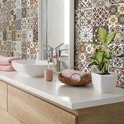 Sticker Mural Carrelage adhésif Cuisine Salle de Bain - 24 STICKERS CARRELAGES AZULEJOS JAVIERNA - 24stickers15x15cm