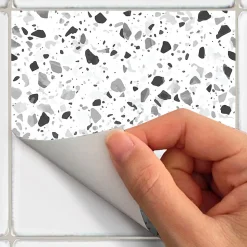 Sticker Mural Carrelage adhésif Cuisine Salle de Bain - 24 STICKERS CARRELAGES TERRAZZO TAORMINA - 24stickers15x15cm
