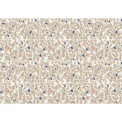 Sticker Mural Carrelage adhésif Cuisine Salle de Bain - 24 STICKERS CARRELAGES TERRAZZO ALZI ROSSI - 24stickers15x15cm