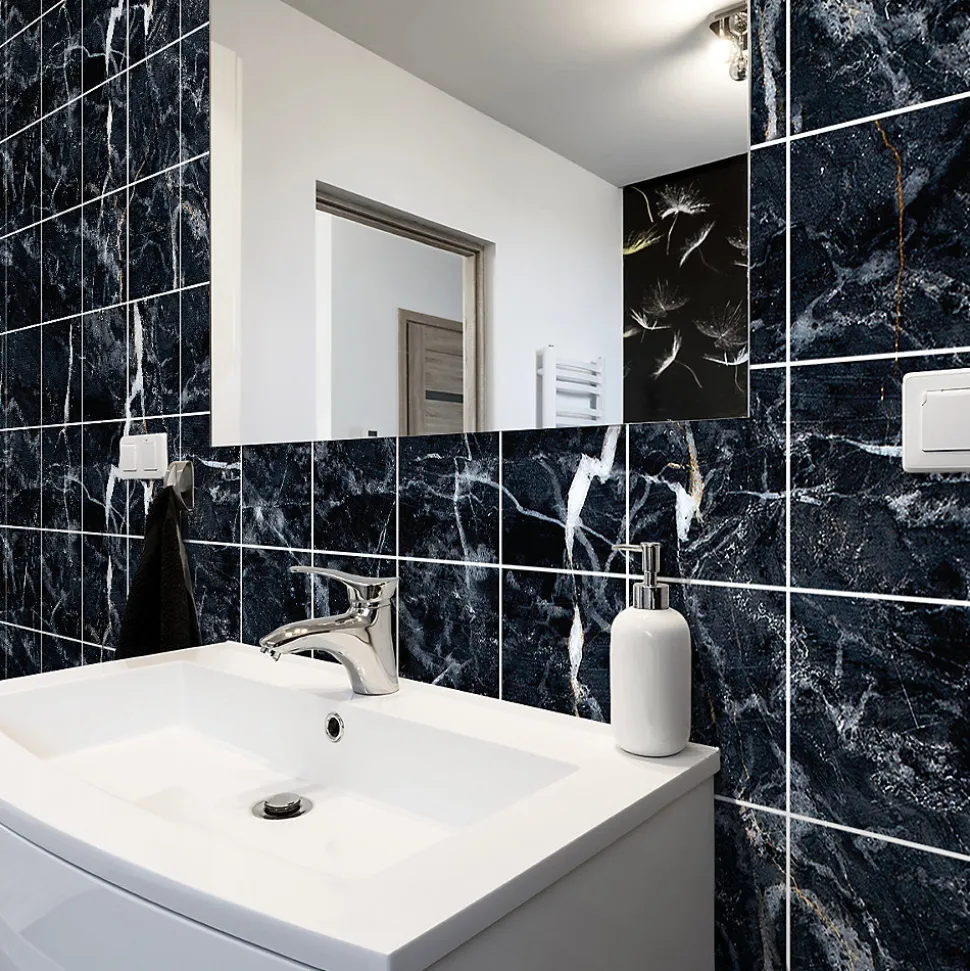 Sticker Mural Carrelage adhésif Cuisine Salle de Bain - 24 STICKERS CARRELAGES MARBRE D'EPINAL - 24stickers15x15cm