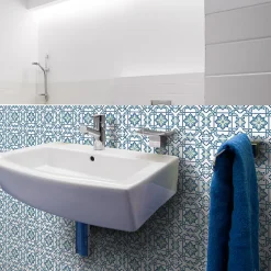 Sticker Mural Carrelage adhésif Cuisine Salle de Bain - 24 STICKERS CARRELAGES AZULEJOS MESSINE - 24stickers15x15cm