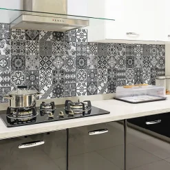 Sticker Mural Carrelage adhésif Cuisine Salle de Bain - 24 STICKERS CARRELAGES AZULEJOS GEOMENO - 24stickers15x15cm