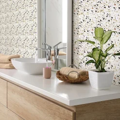 Sticker Mural Carrelage adhésif Cuisine Salle de Bain - 24 STICKERS CARRELAGES TERRAZZO PIANO - 24stickers15x15cm