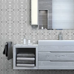 Sticker Mural Carrelage adhésif Cuisine Salle de Bain - 24 STICKERS CARRELAGES TERRAZZO BOSA - 24stickers15x15cm