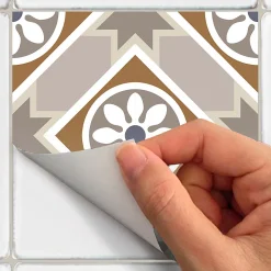 Sticker Mural Carrelage adhésif Cuisine Salle de Bain - 24 STICKERS CARREAUX DE CIMENT AZULEJOS ASTELLON - 24stickers15x15cm