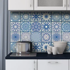 Sticker Mural Carrelage adhésif Cuisine Salle de Bain - 24 STICKERS CARRELAGES AZULEJOS EMIDIO - 24stickers15x15cm