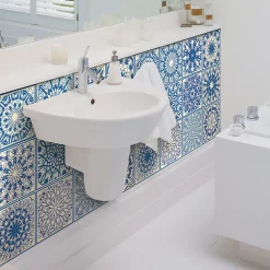 Sticker Mural Carrelage adhésif Cuisine Salle de Bain - 24 STICKERS CARRELAGES AZULEJOS EMIDIO - 24stickers15x15cm