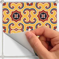 Sticker Mural Carrelage adhésif Cuisine Salle de Bain - 24 STICKERS CARRELAGES AZULEJOS BRETINA - 24stickers15x15cm
