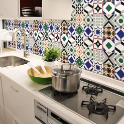 Sticker Mural Carrelage adhésif Cuisine Salle de Bain - 24 STICKERS CARRELAGES AZULEJOS FEBINA - 24stickers15x15cm