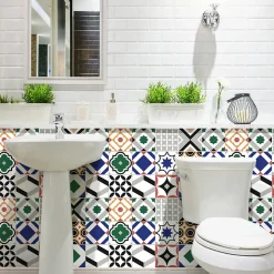 Sticker Mural Carrelage adhésif Cuisine Salle de Bain - 24 STICKERS CARRELAGES AZULEJOS FEBINA - 24stickers15x15cm